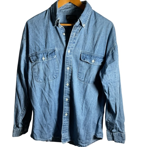 Cambridge Blue Denim Button-Up Shirt - Picture 1 of 5